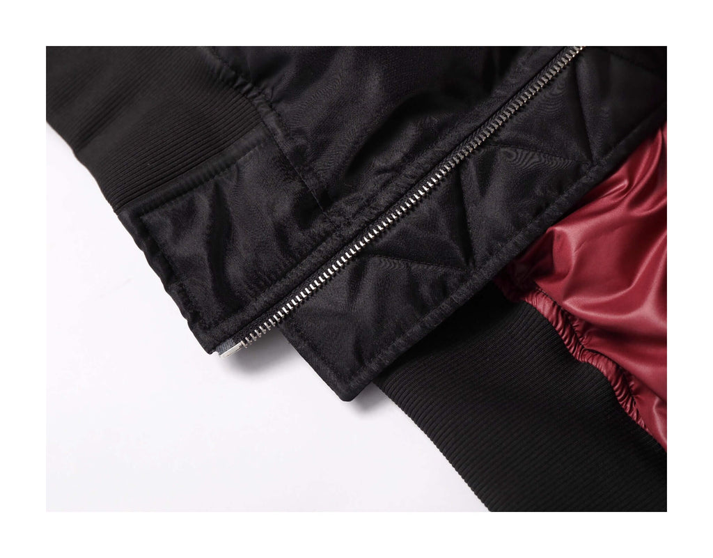 KARMANISTIC Embroidered Hooded Puffer Bomber Jacket