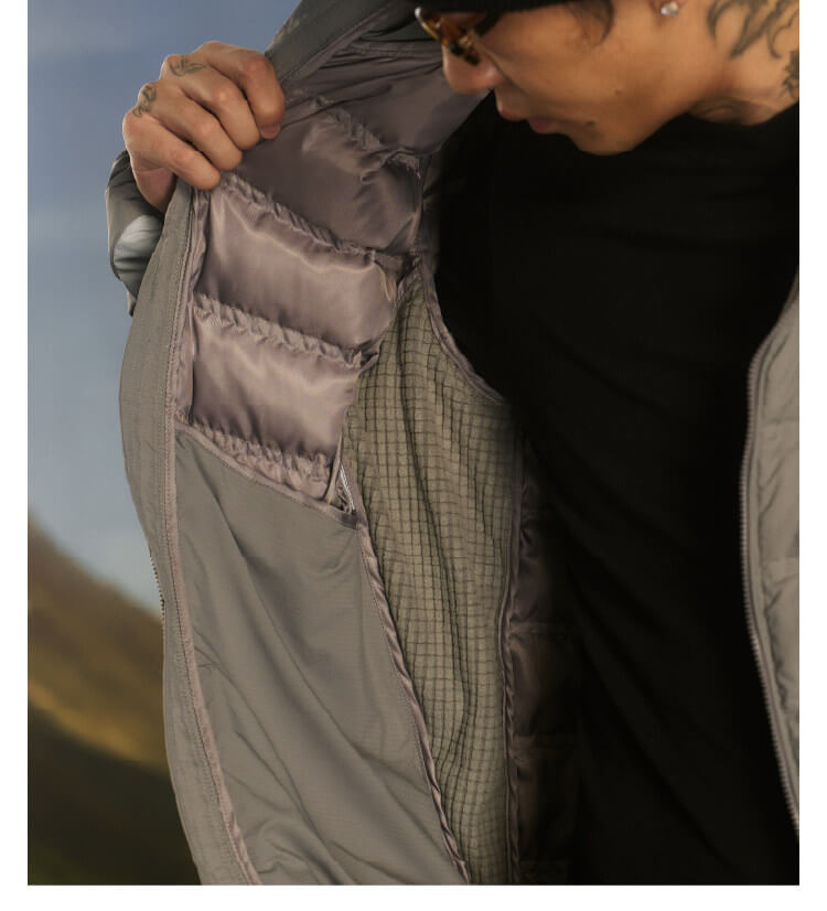 S45 Two Tone Double Stitched Lightweight Down Jacket