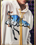 MEDM × JOJO Accent Drawstring Print Hoodie