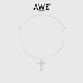 AWE Pearl Cross Pendant Necklace