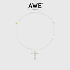AWE Pearl Cross Pendant Necklace