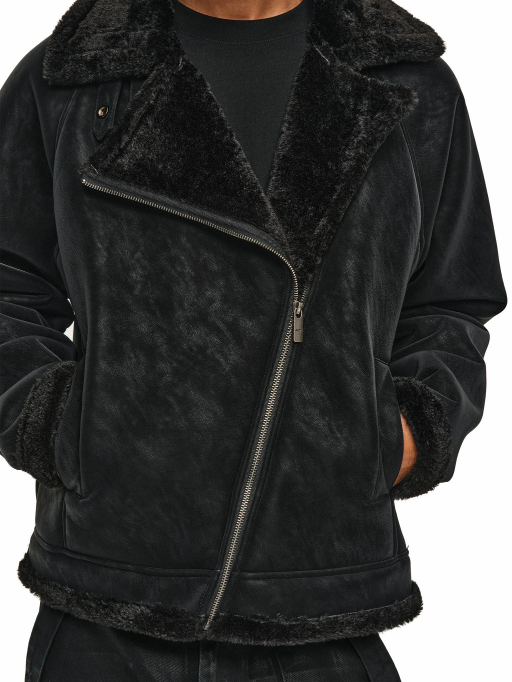 ANTIDOTE Faux Suede Double Rider Biker Jacket