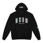 MEDM Ethnic Embroidered Patch Pearl Oversized Hoodie