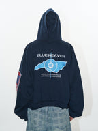 BLIND NO PLAN Reconstructed Printed Embroidered Hoodie