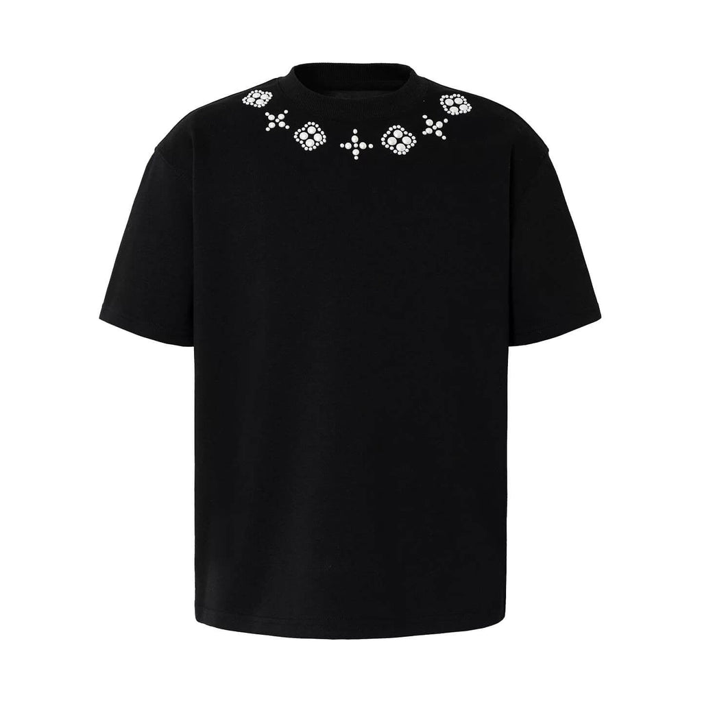 YADcrew Four Leaf Clover Pearl Neckline Tee