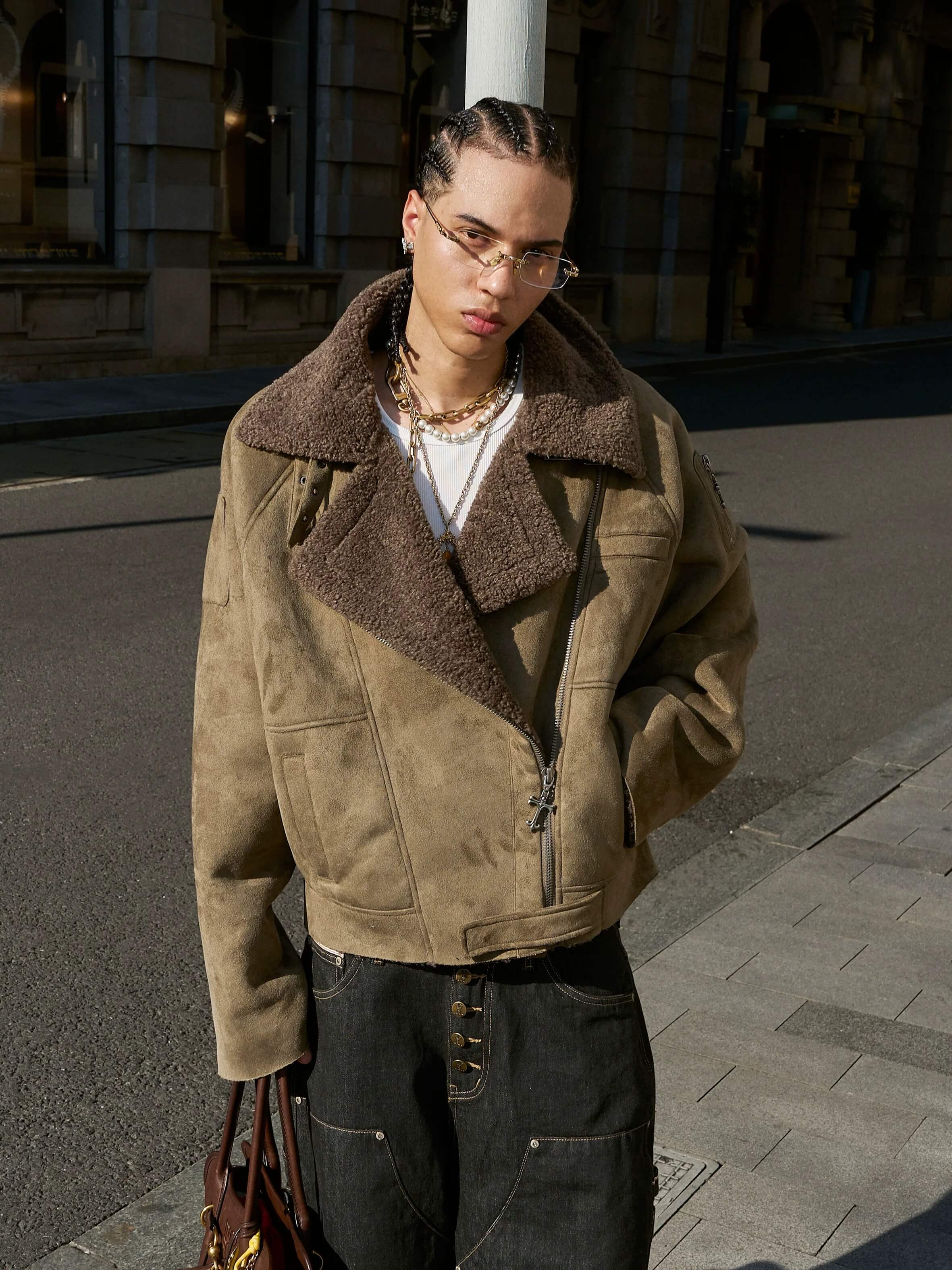 STEEPC Suede Shearling Jacket