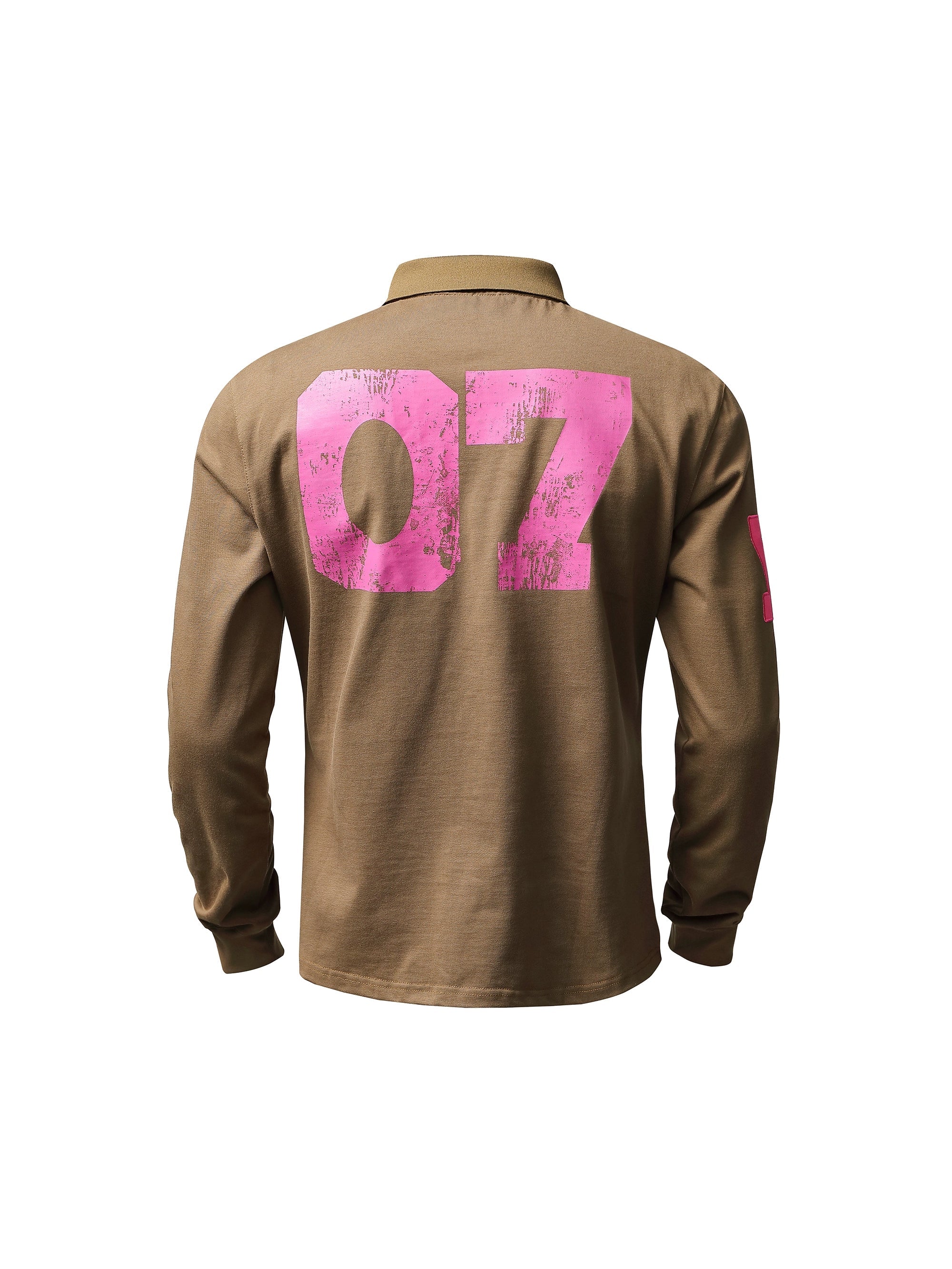 KARMANISTIC Embroidered Printed Long Sleeve Polo Shirt