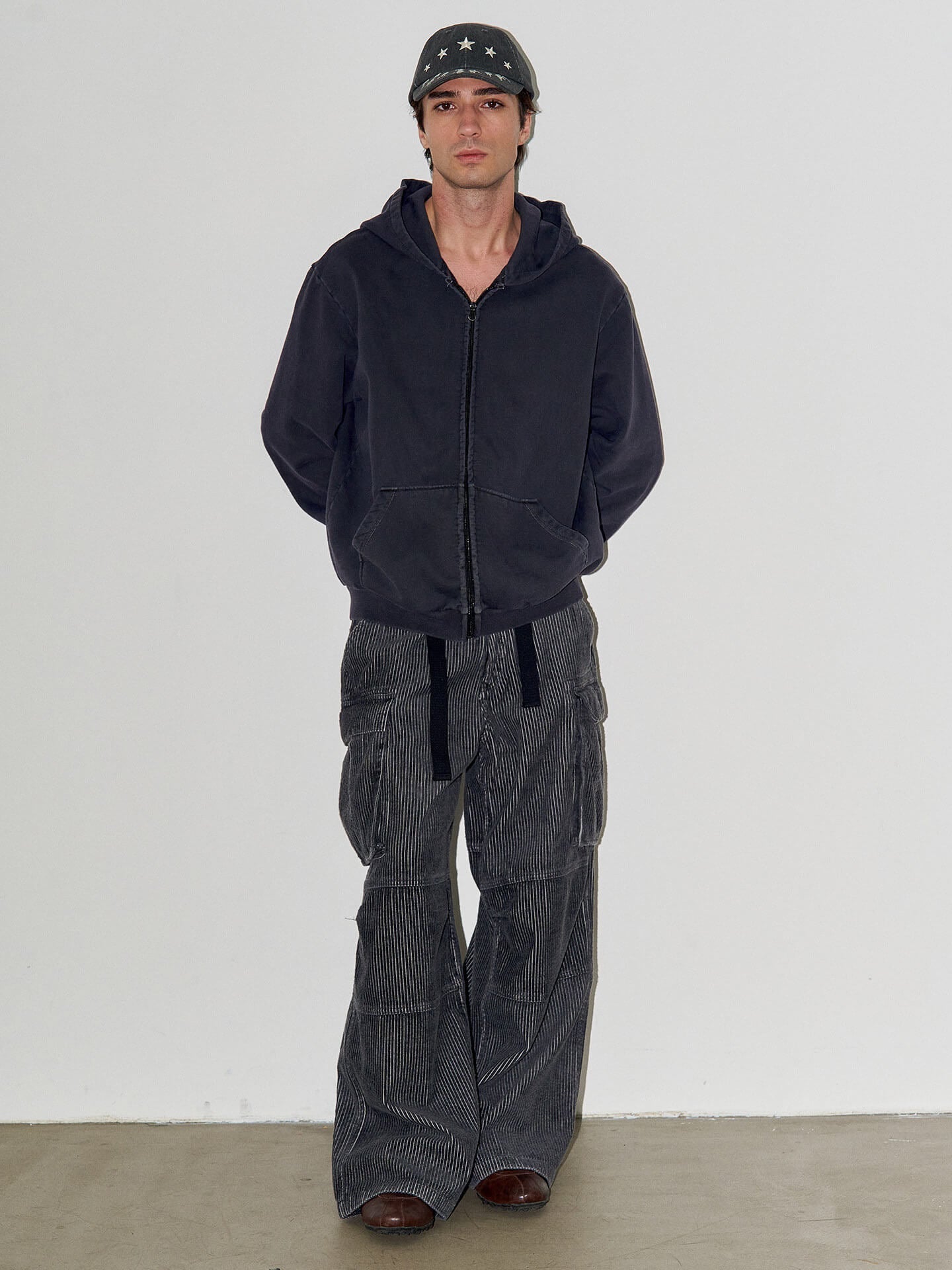 LIBERAFIT Vintage Dyed Zip Up Hoodie