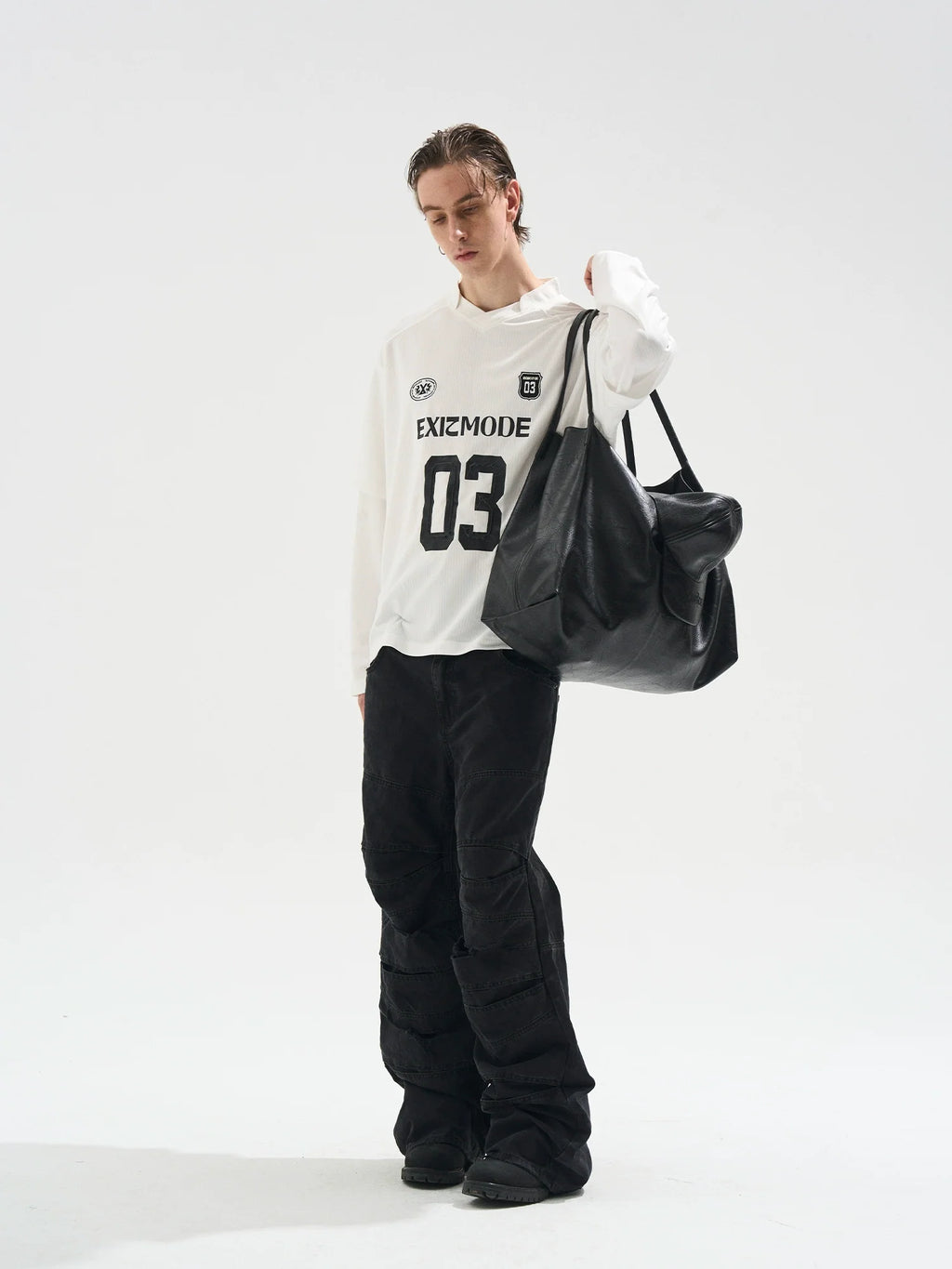 BLIND NO PLAN Layered Striped Long Sleeve Jersey