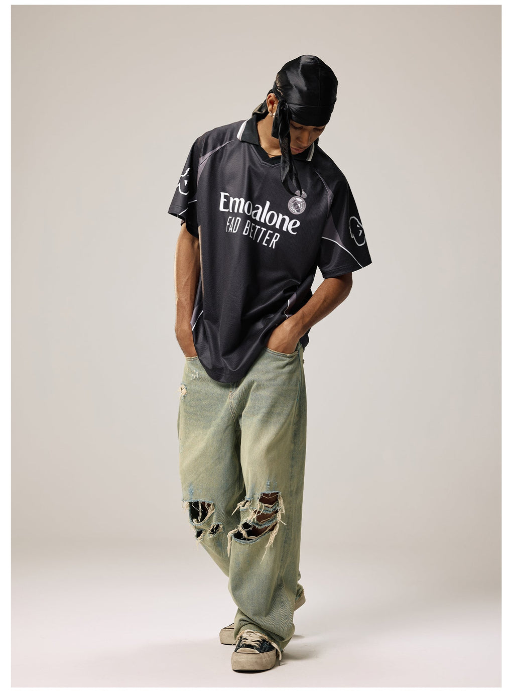 Remedy Emoalone Print Inspired Soccer Jersey Polo Shirt