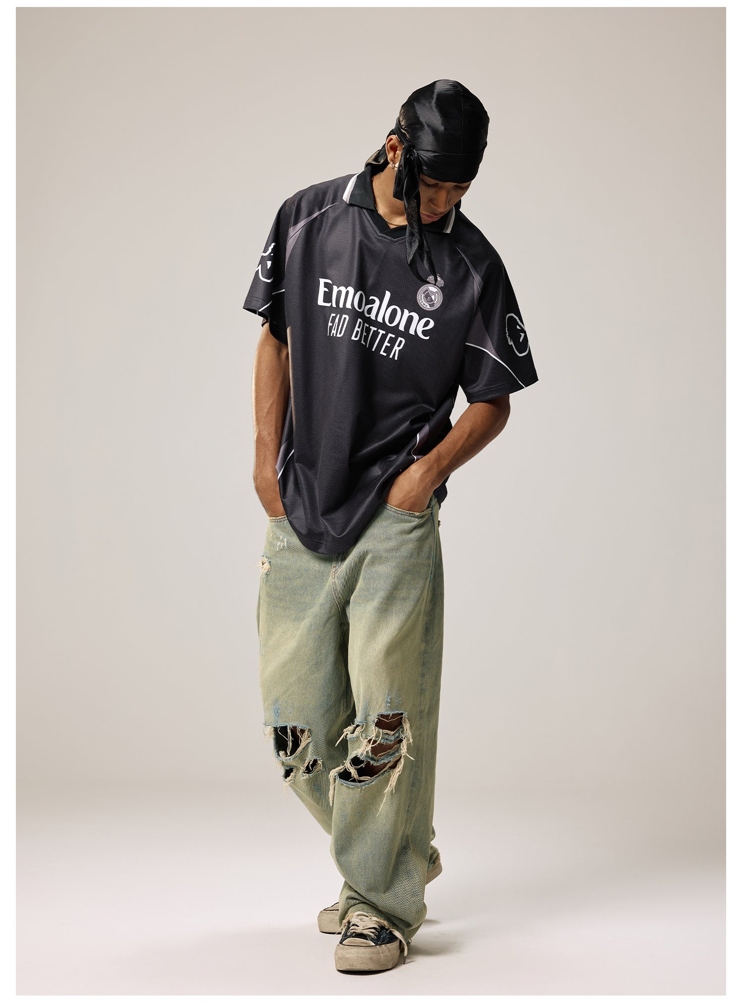 Remedy Emoalone Print Inspired Soccer Jersey Polo Shirt