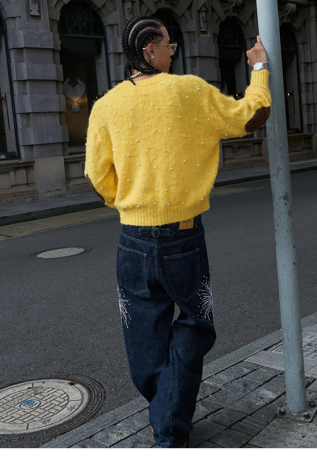STEEPC Wool Blend Pearl Knit Cardigan