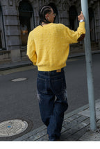 STEEPC Wool Blend Pearl Knit Cardigan
