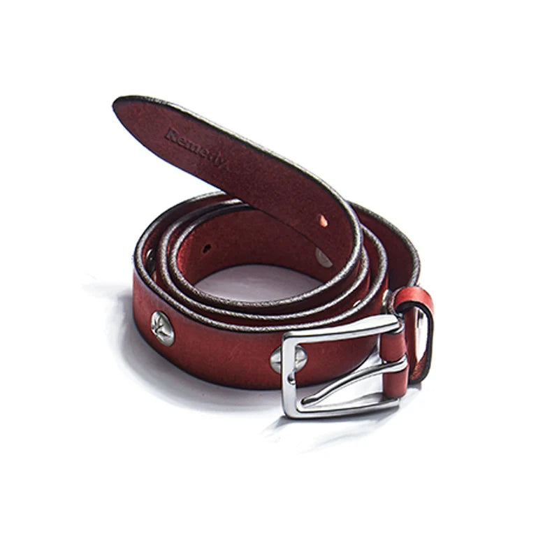 Remedy Washed Color Metal Studded Leather Belt