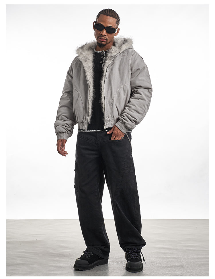 F3F Select Fur Quilted Lining Hoodie Jacket
