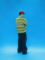 EVETS Gradient Stripe Fuzzy Knit Sweater