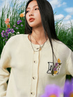 MEDM Floral Embroidered Knit Cardigan