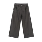 JHYQ Pinstripe Pleated Baggy Jeans