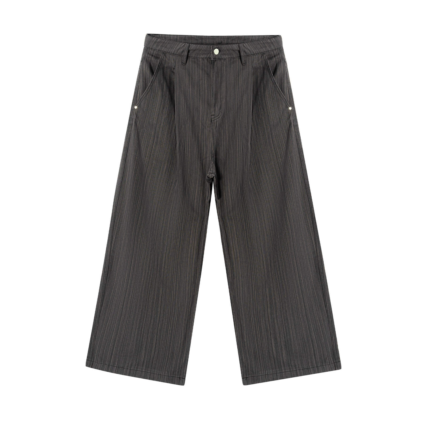 JHYQ Pinstripe Pleated Baggy Jeans