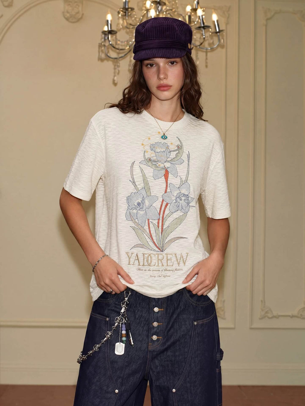 YADcrew Flower and Fairy Print Tee