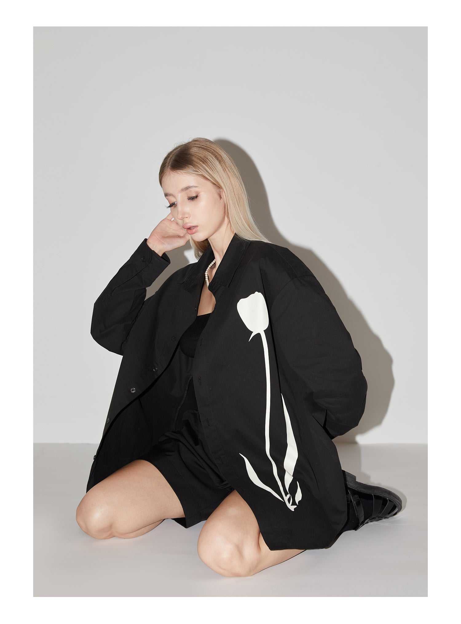 EMPTY REFERENCE Tulip Print Long Sleeved Shirt