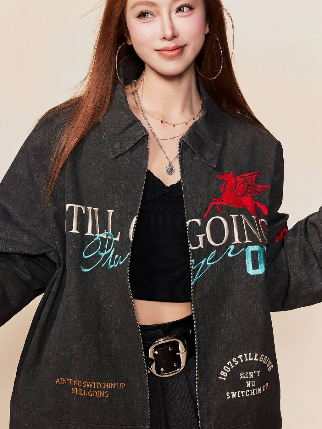 1807 Pegasus 3D Embroidered Detroit Jacket