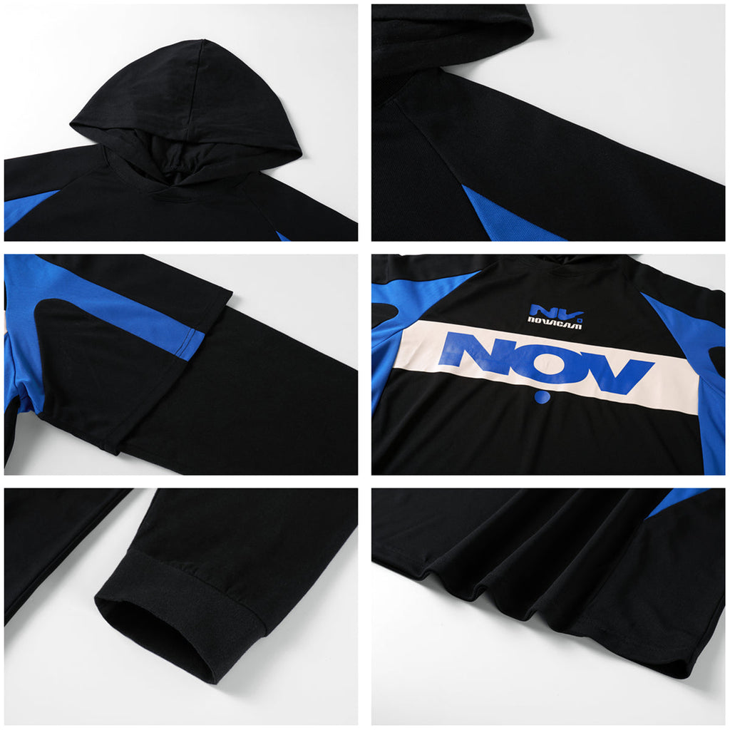 NOVACAM Soccer Jersey-Style Fake Two-Piece Hoodie