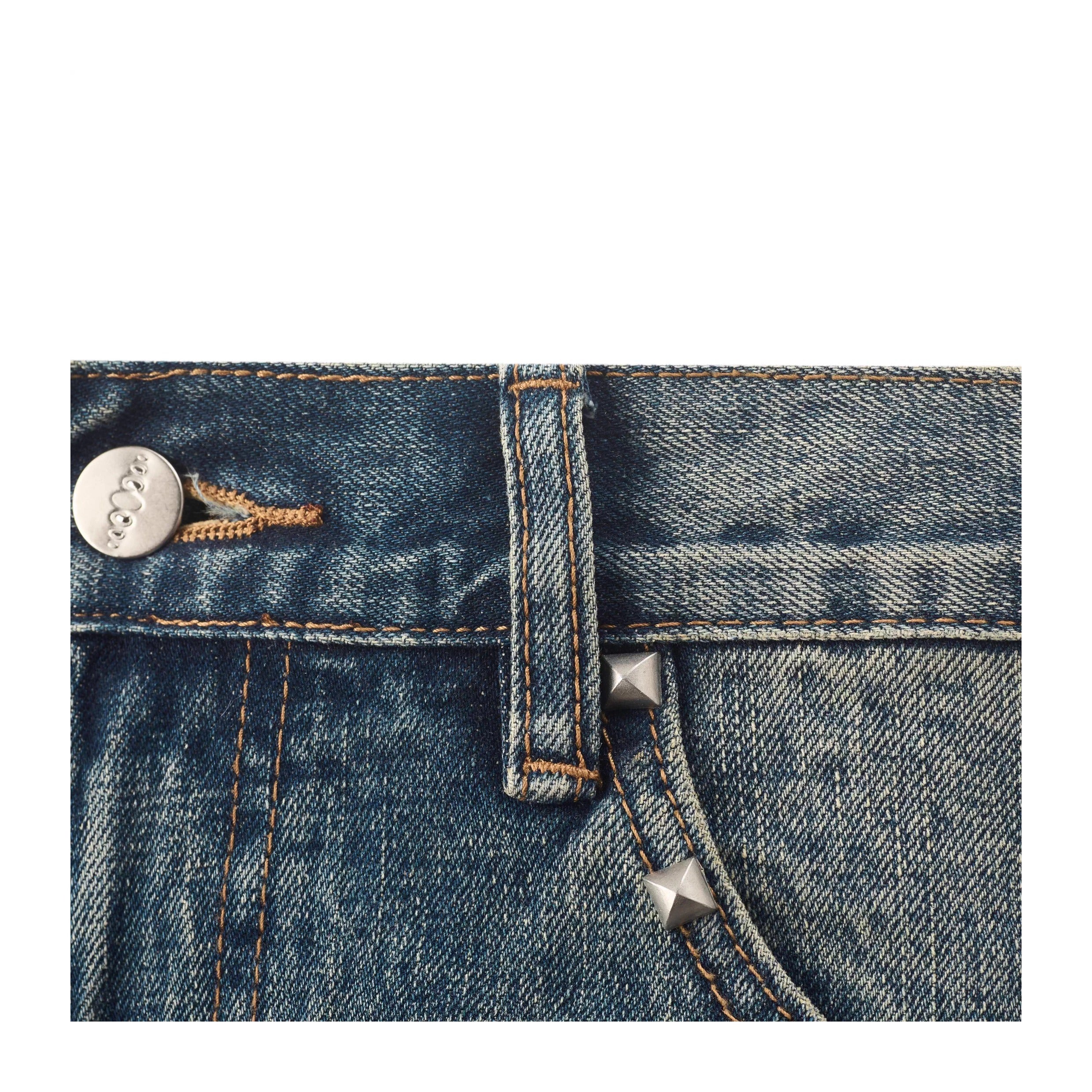 KARMANISTIC Riveted Washed Baggy Jeans