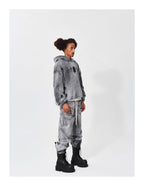 KARMANISTIC Distressed Washed Rivets Hoodie
