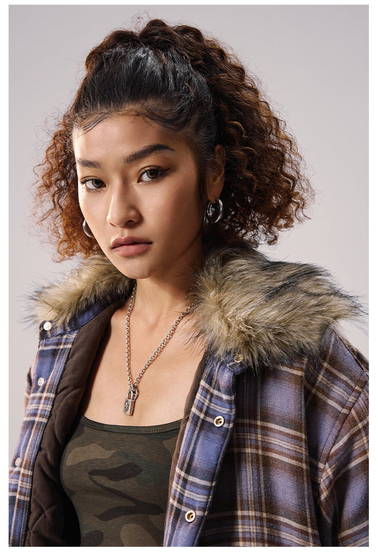 Remedy Gradient Plaid Quilted Lined Shirt Jacket