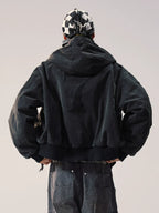 Remedy Embroidered Washed Hooded Bomber Jacket