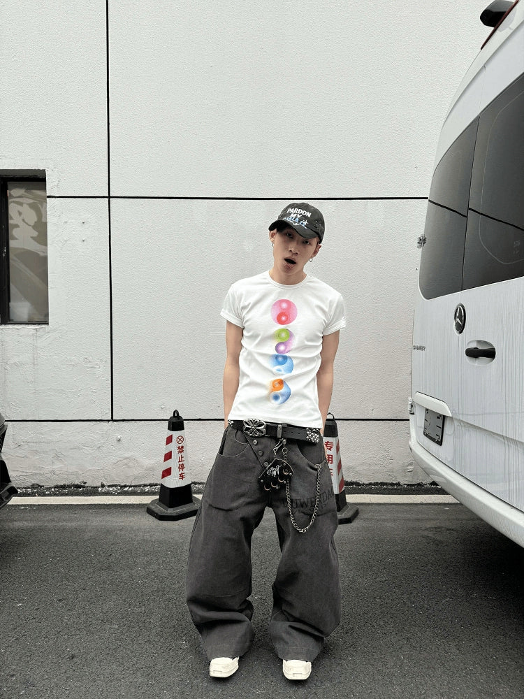 KARMANISTIC Multi Color Yin Yang Print Tee
