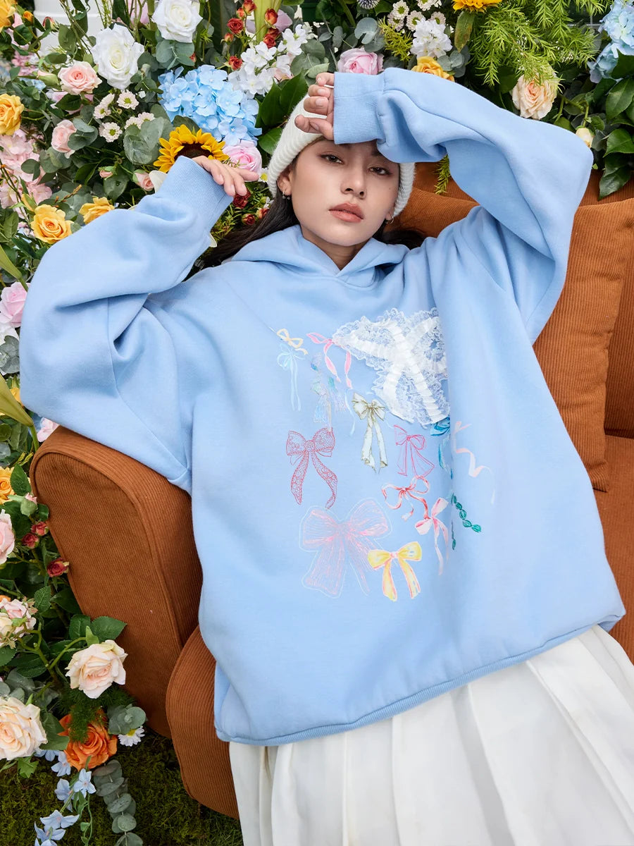 Harsh and Cruel Cute Lace Bow Hoodie