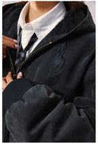 Remedy Embroidered Washed Hooded Bomber Jacket