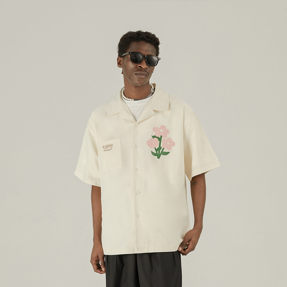 EMPTY REFERENCE Cute Small Flower Short Sleeve Shirt