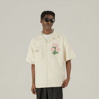 EMPTY REFERENCE Cute Small Flower Short Sleeve Shirt