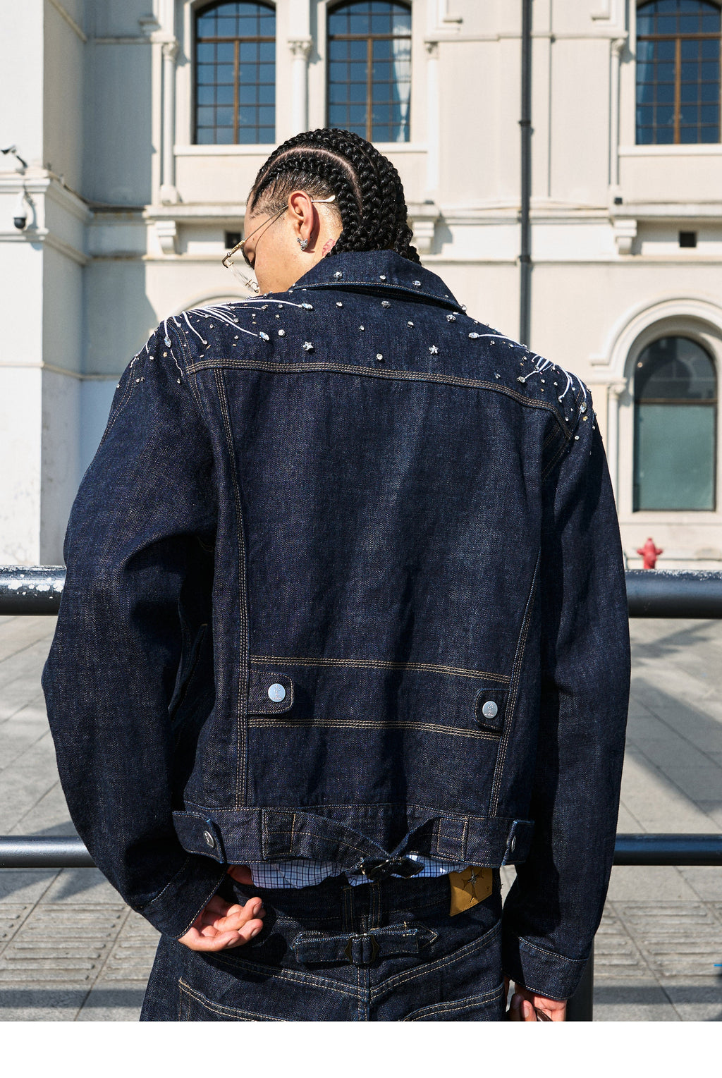 STEEPC Fireworks Rhinestone Denim Jacket