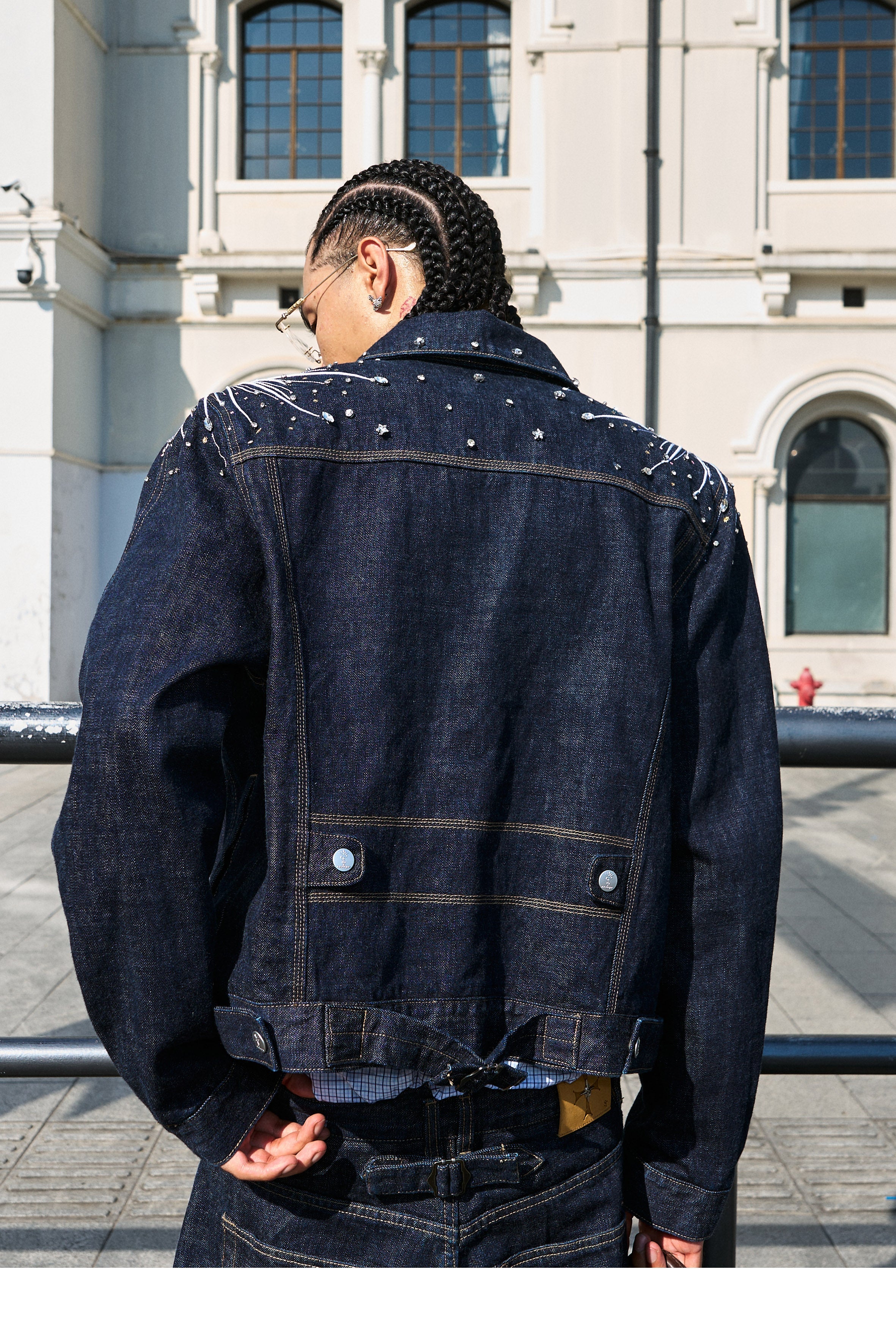 STEEPC Fireworks Rhinestone Denim Jacket