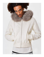 KARMANISTIC Fur Collar Hooded Jacket