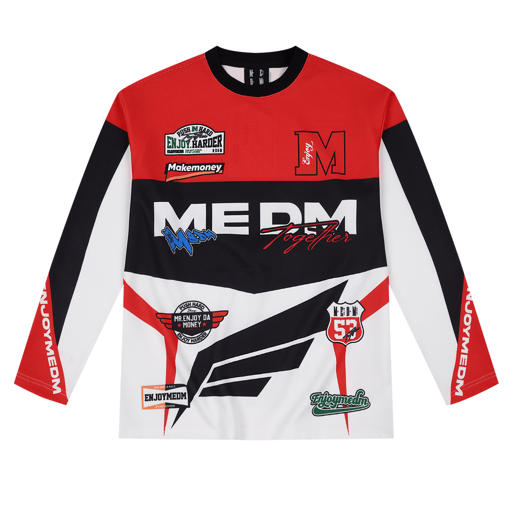 MEDM Biker Color Block Waffle Long Sleeve Jersey