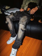 TGFCLUB Multi Pocket Washed Skinny Jeans