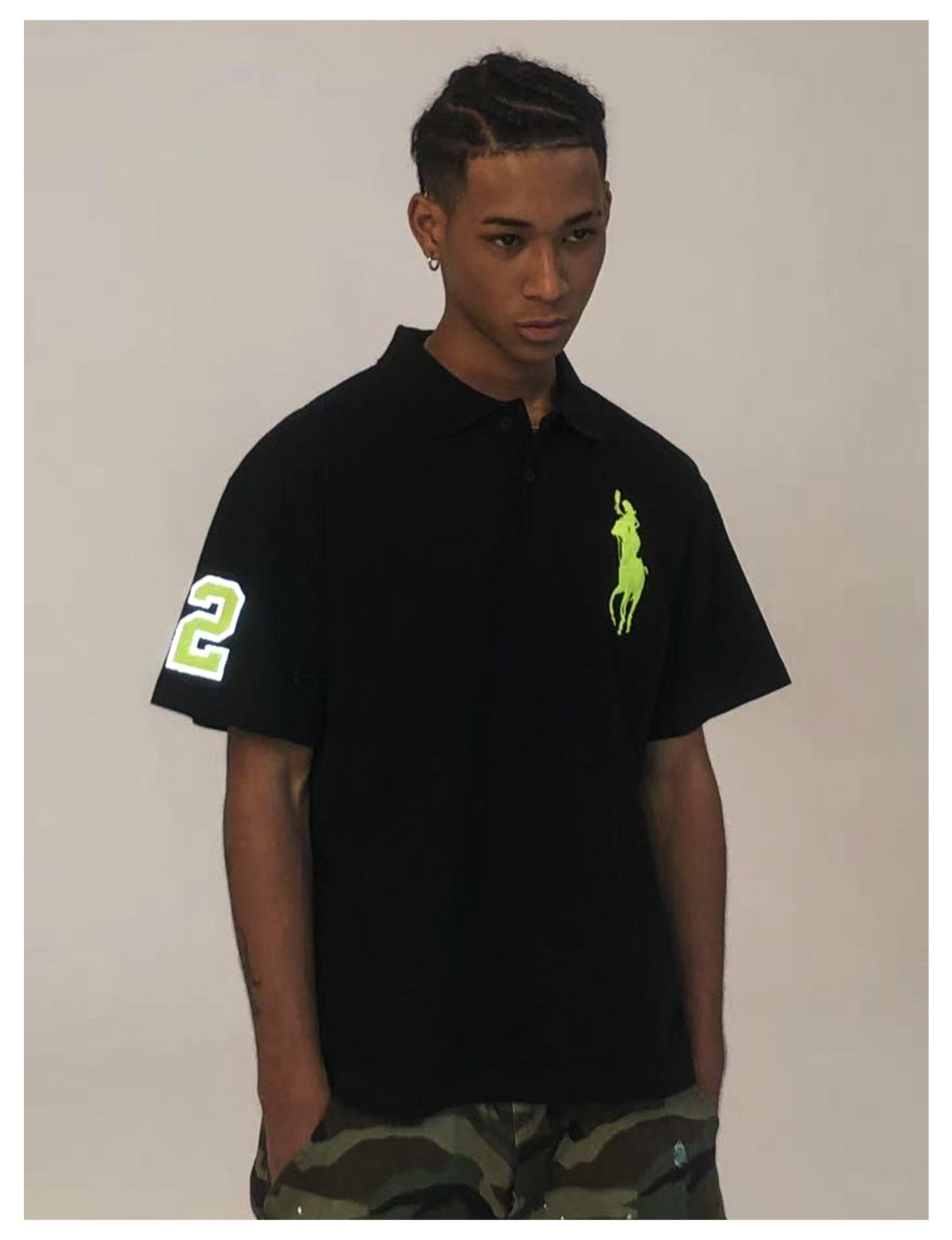 Remedy Cocktail Glass Girl Embroidery Polo Shirt