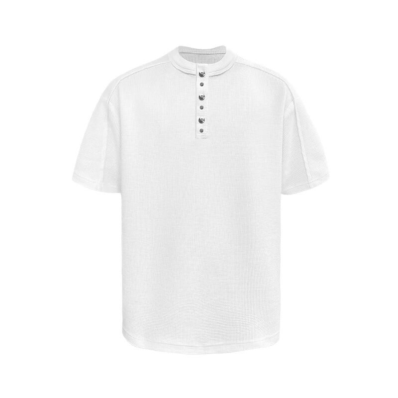 Night Lab Pirate Gem Studded Waffle Henley Tee