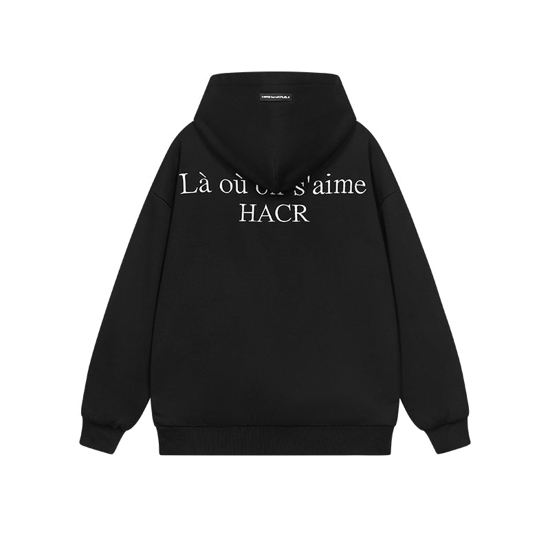Harsh and Cruel Basic Logo Slogan HACR Embroidered Hoodie