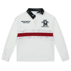 MEDM Asymmetric Collar Stripes Long Sleeve Polo