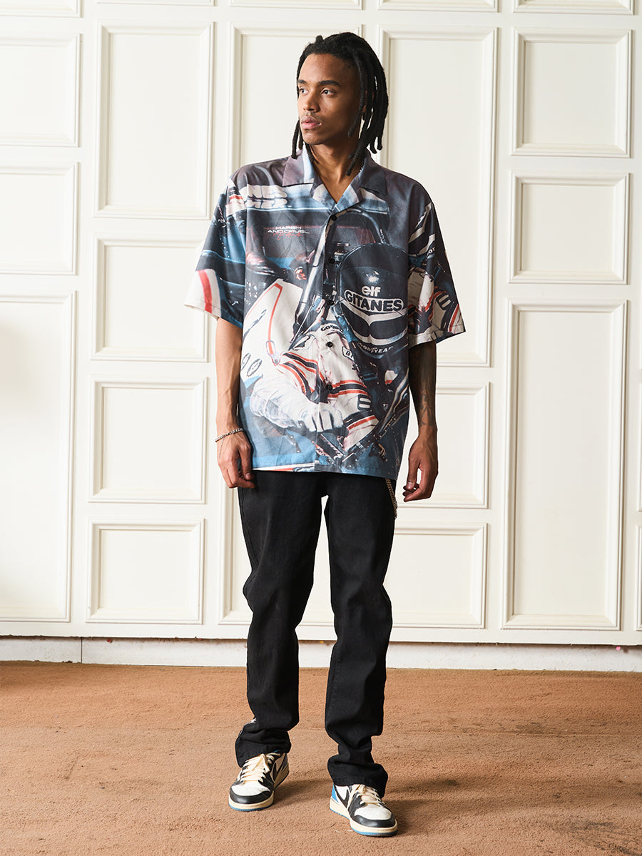 Harsh and Cruel Racing Driver Full Printed Cuban Shirt