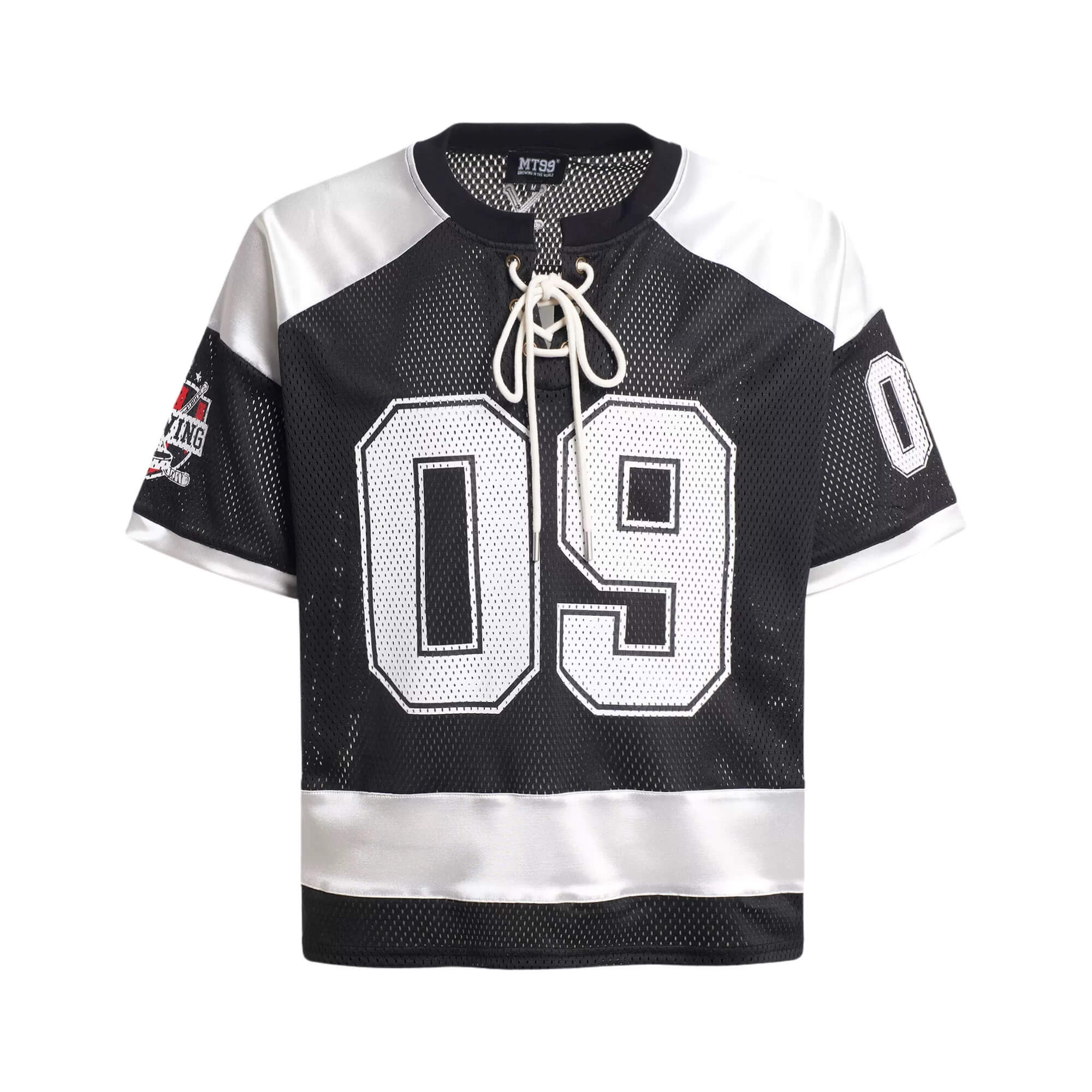 F3F Select Color Block Lace Up Mesh Short Sleeve Hockey Jersey