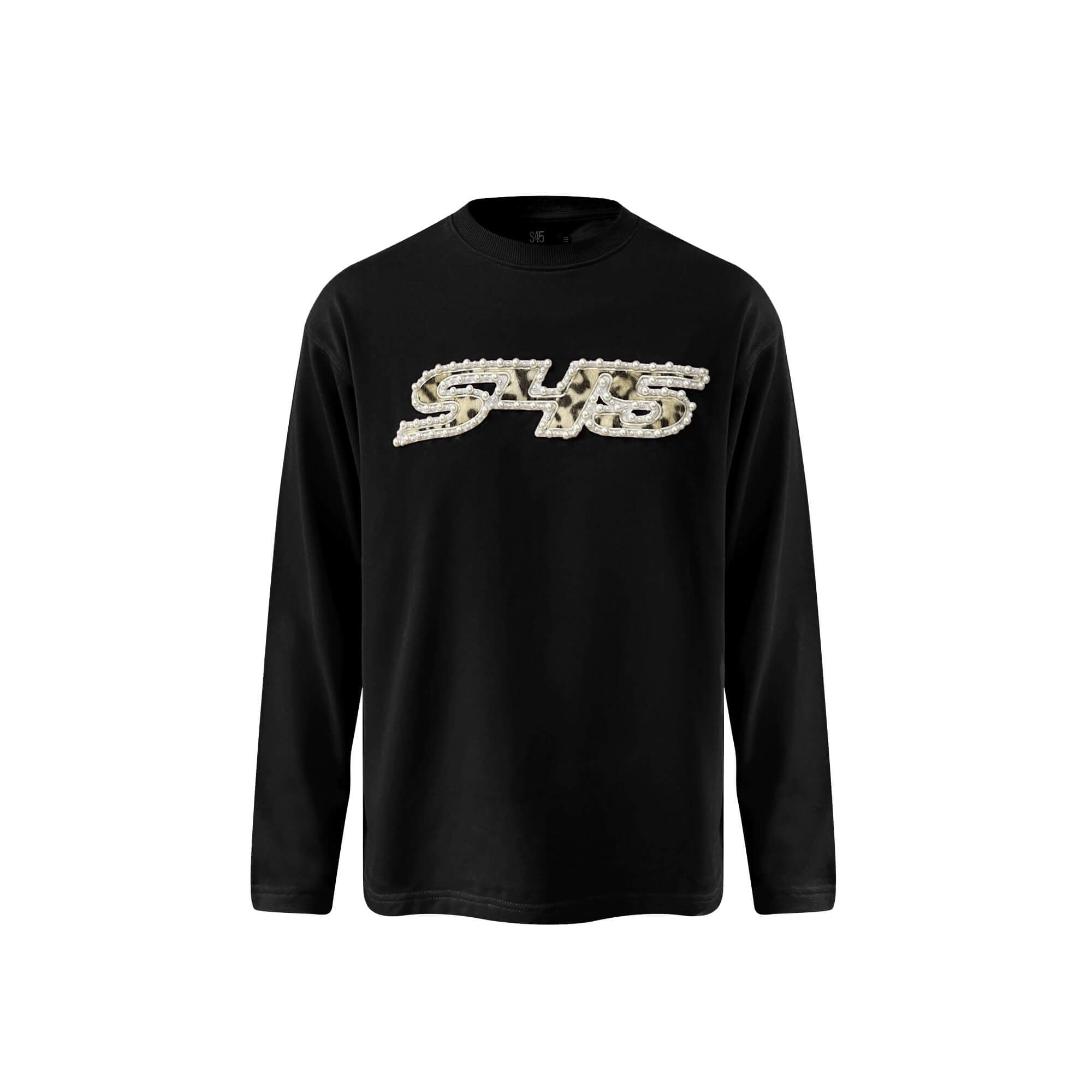 S45 Leopard Patch Pearl Logo Long Sleeve Tee