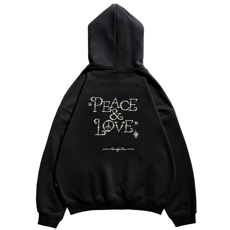 Remedy PEACE LOVE Pearl Embroidered Hoodie