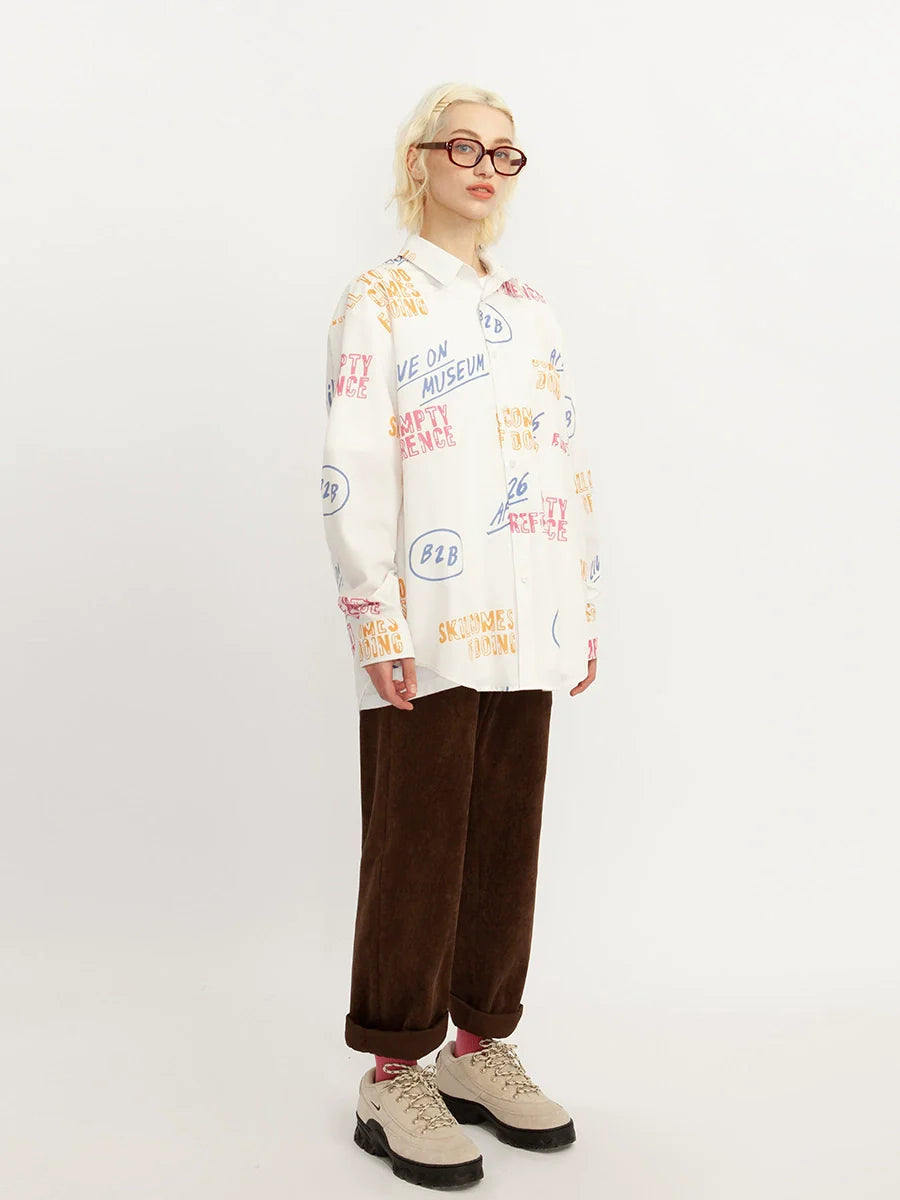 EMPTY REFERENCE Vintage Slogan Long Sleeve Shirt